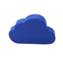 Antiestrés en forma de nube, PU, 9.5 x 6 x 1.9 cm, Azul