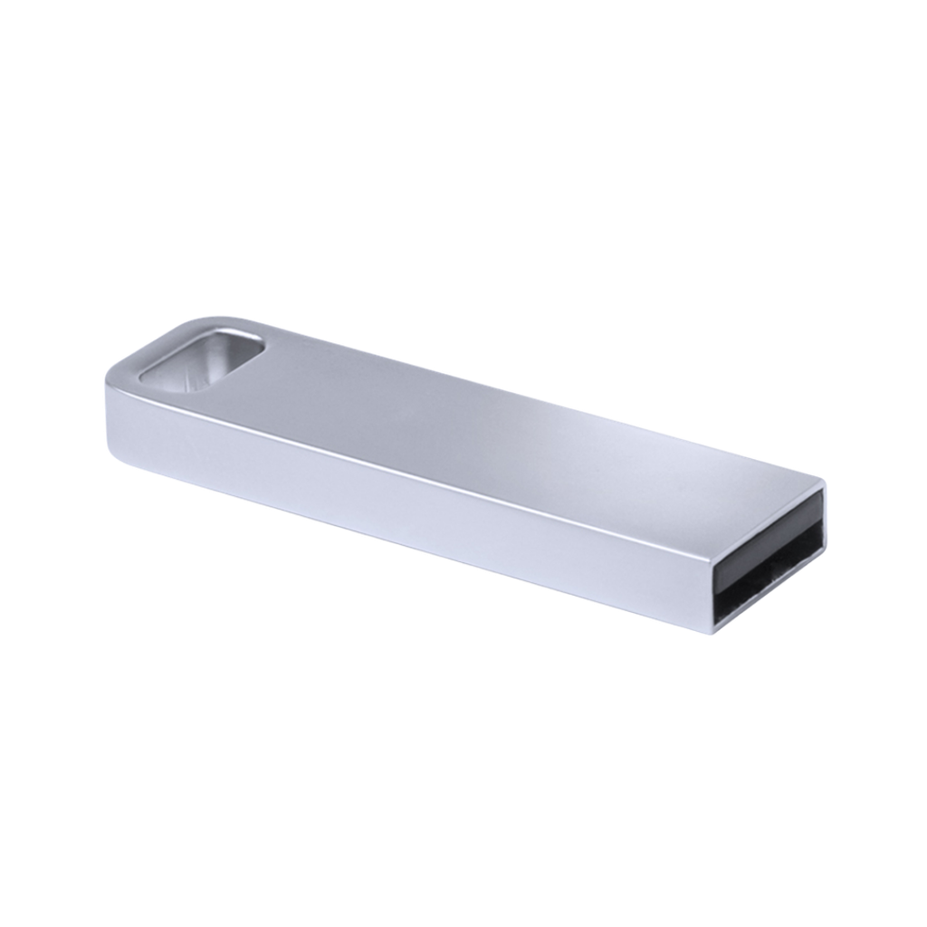 Memoria USB de 16GB , metal,  acabado metálico en mate, 1.2 x 4.1 x 0.4 cm, Plateado