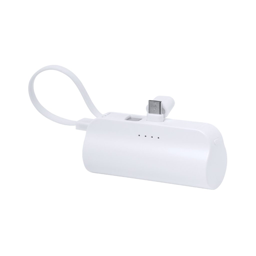 Power Bank, 8 x 4.8 x 2.8 cm, Blanco