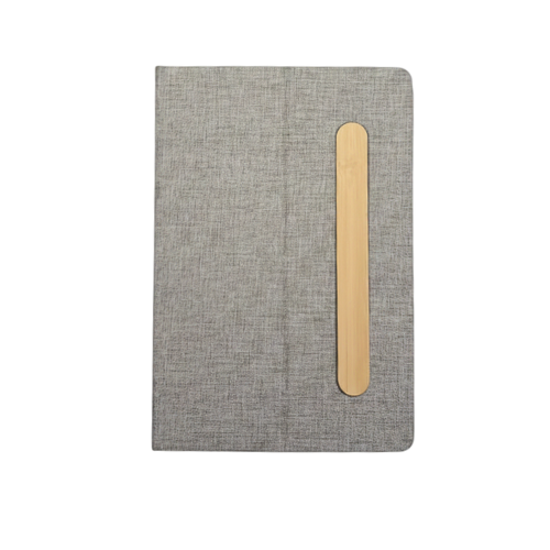 Libreta, RPET, Gris, A5, Lock plegable para posacelular