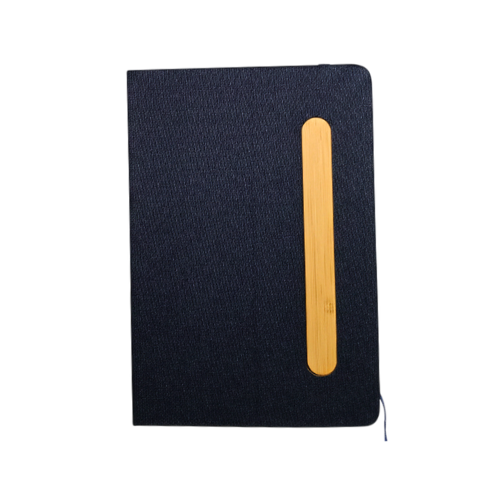 Libreta, RPET, Azul Oscuro, A5, Lock plegable para posacelular