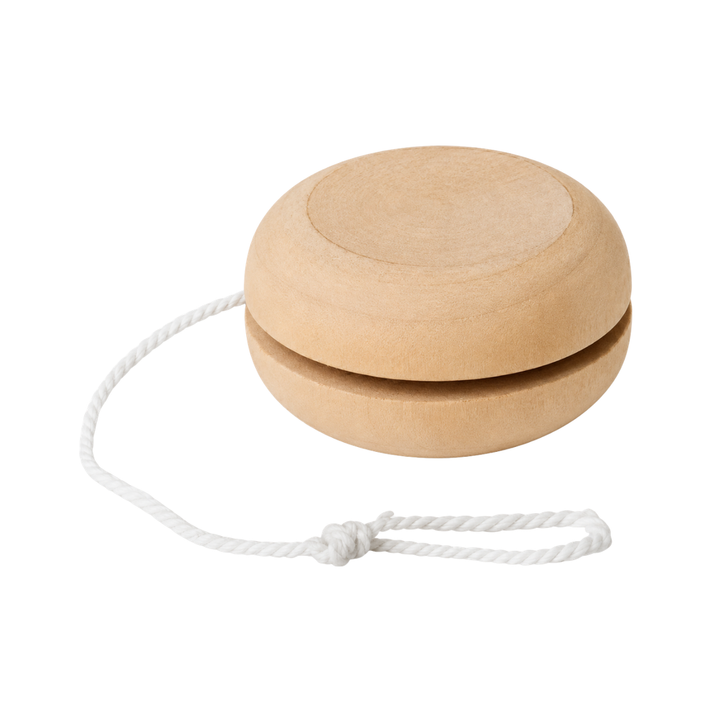 Yoyo, Madera, natural,  5.2*2.8 Cm, lados planos