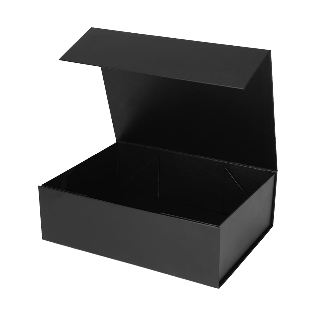 CAJA, CARTÓN, NEGRO, 32*30*12cm cm, plegable 2mm de grosor tapa magnética