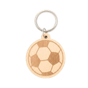 LLAVERO, MADERA, NATURAL, 5*5*0.3cm cm, redondo con diseño de pelota de futbol