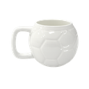 TAZA, CERÁMICA, Blanca, 10 OZ, diseño de pelota de fut