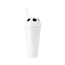 Vaso plástico blanco 1,000ml Carioca con tapa domo diseño de pelota y pajilla
