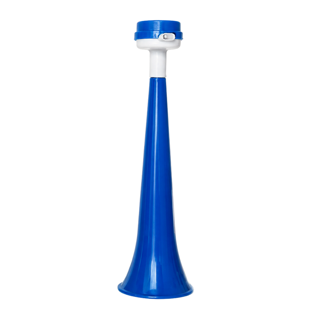 Vuvuzela plástica azul reflex 27*8cm con boquilla lateral