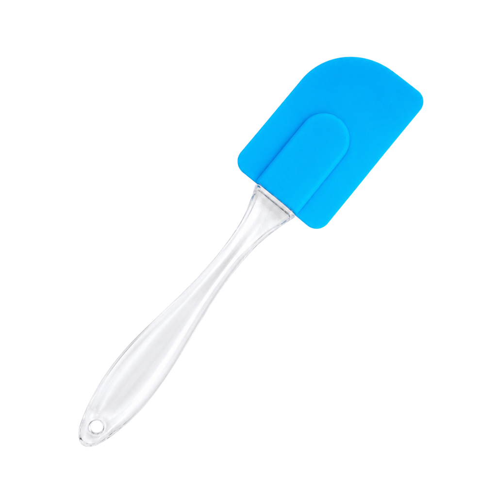Paleta Silicón Celeste 18*4,5 Cm Miserable mango plástico transparente