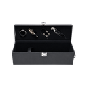 CAJA PARA VINO, PU, NEGRO, 36*11*11 cm, CON 4 ACCESORIOS
