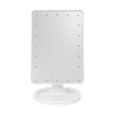 ESPEJO, PLÁSTICO, BLANCO, 27X17X12CM cm, Star, base ajustable, con luz led de tonos, Funcionamiento mediante 4 baterias AA (NO INCLUIDAS)