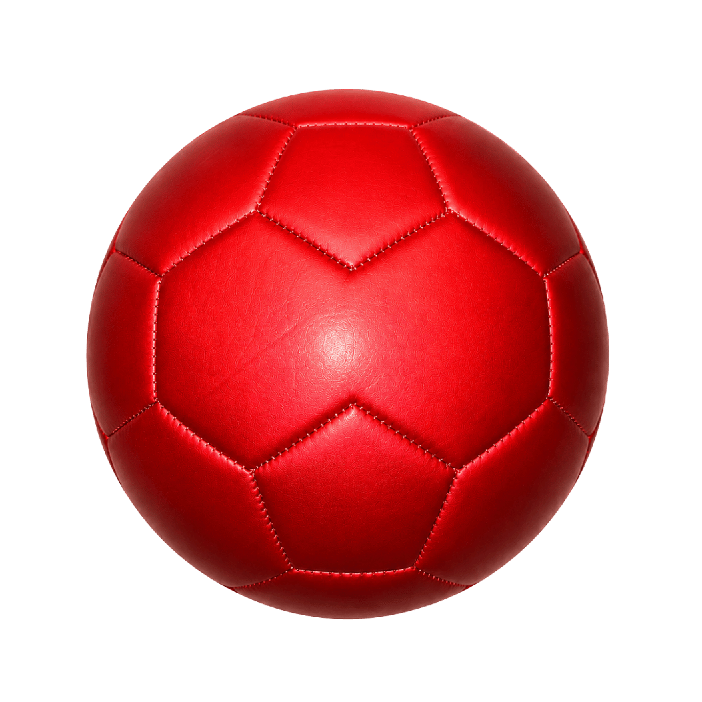 PELOTA, PVC, ROJO, 330 gr, No 5 metalizada +PU+Poliester