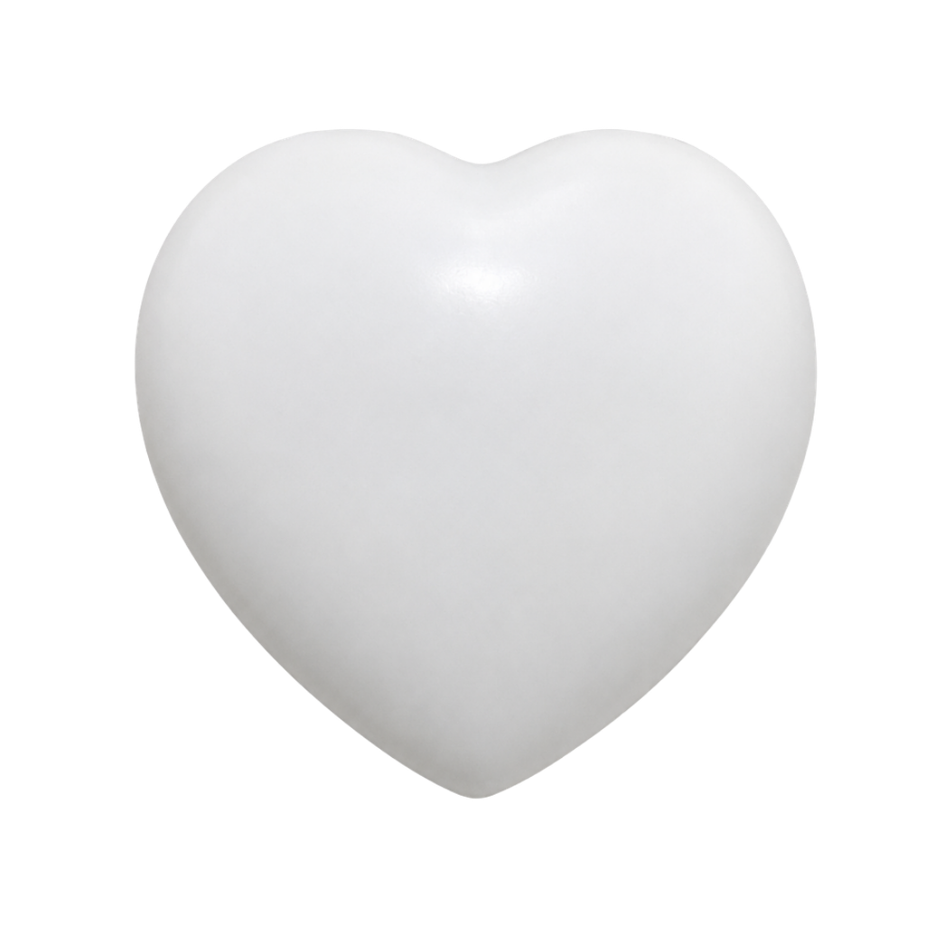 ANTIESTRES, PU, BLANCO, 7*6.8*5 cm, forma de corazón