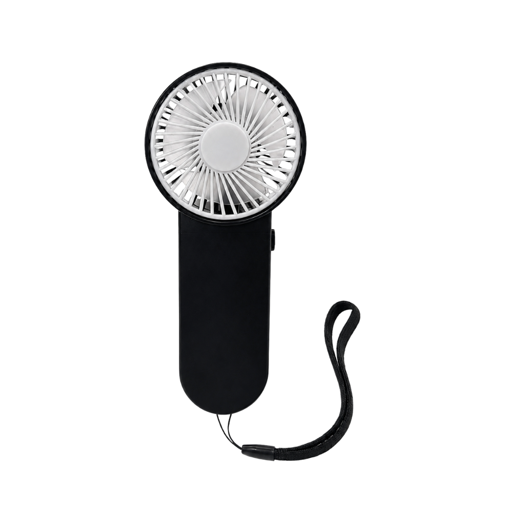 VENTILADOR, PLÁSTICO, NEGRO, 6,5x3,8x15 cm, de mano, mango liso con cinta para llevar