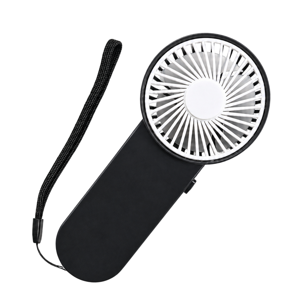 VENTILADOR, PLÁSTICO, NEGRO, 6,5x3,8x15 cm, de mano, mango liso con cinta para llevar