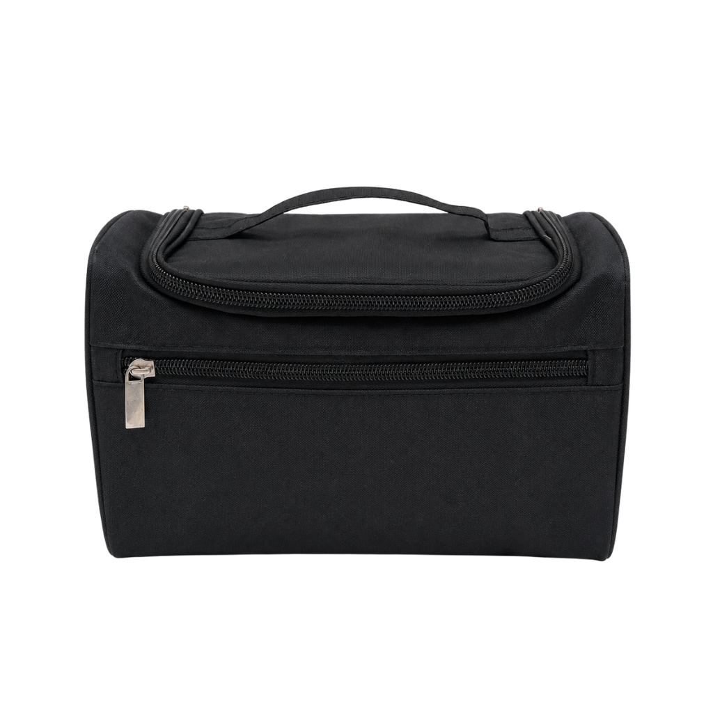 NECESER, POLIESTER, NEGRO, 22*17.5*7 cm, PLEGABLE DE VIAJE CON COMPARTIMENTOS