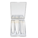SET DE BROCHAS, PLÁSTICO, BLANCO, 10*7.5 cm, 5 PCS PARA MAQUILLAJE CON ESTUCHE Y ESPEJO