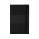 LIBRETA, PAPEL, NEGRO, 14,8 x 21 cm, Ribbed 80 páginas de líneas, 70 gramos 80 con pasta PU, listón y banda elástica