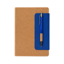 LIBRETA, PAPEL, AZUL, 14,8 x 21 cm, Magnus 80 páginas de líneas, 70 gramos 80 con pasta corcho con cierre magnético, lapicero y listón