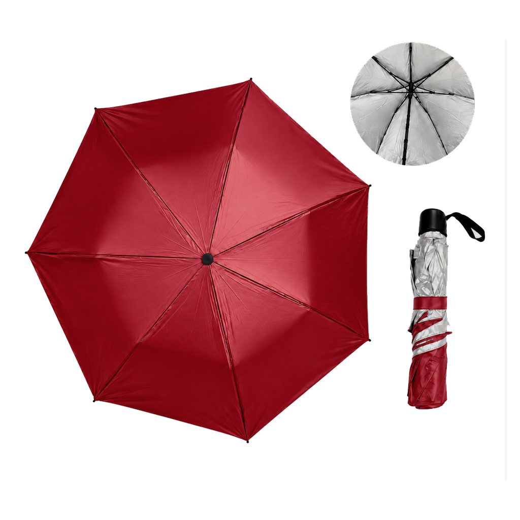 SOMBRILLA, POLIESTER, ROJO, 55 cm, secretarial silver back  7 varillas de acero