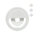 ARO DE LUZ LED, PLÁSTICO, BLANCO, 8.5*8.5*3 cm, TIPO GANCHO PARA SELFIE