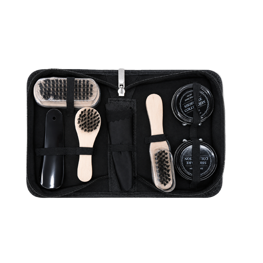 KIT DE LIMPIEZA, PU, NEGRO, 14*10*4 cm, para zapatos 7 pcs