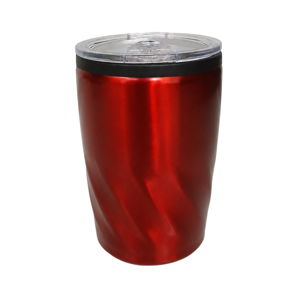 VASO, ACERO INOXIDABLE, ROJO, 350 ml, Twister doble pared interior plástico