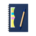 LIBRETA, PAPEL, AZUL OSCURO, Post de espiral con notas adhesivas de colores