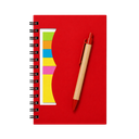 LIBRETA, PAPEL, ROJO, Post de espiral con notas adhesivas de colores