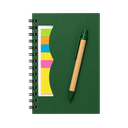 LIBRETA, PAPEL, VERDE, Post de espiral con notas adhesivas de colores