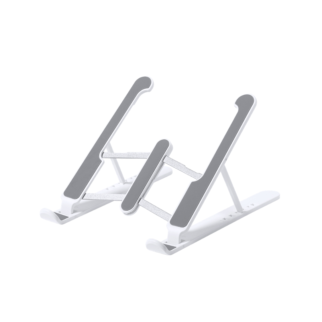 SOPORTE PLEGABLE  PARA PORTÁTIL, ABS, PLATEADO, 20.4 x 15.5 x 26.5 cm, CON PROTECTORES ANTIDESLIZANTES