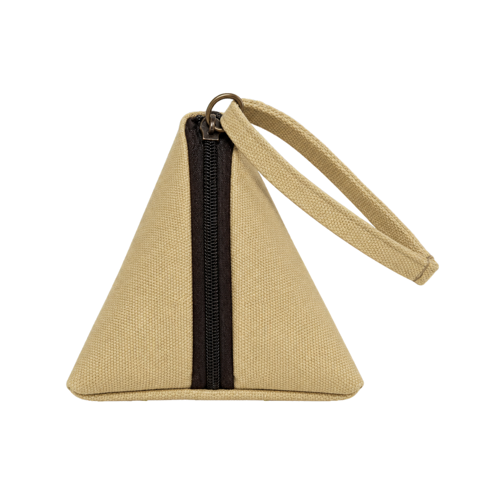 MONEDERO, CANVAS, NATURAL, 10 x 10 x 10 cm, EN FORMA DE PIRÁMIDE