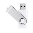 MEMORIA USB 32GB, ABS / METAL, BLANCO, 2 x 5.8 x 1 cm, CON MECANISMO GIRATORIO Y CLIP DE METAL