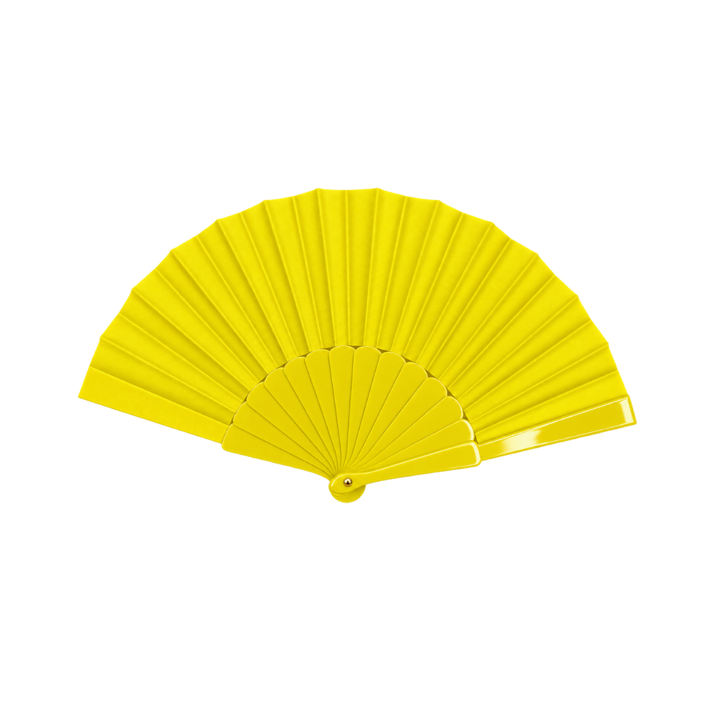 ABANICO, PLÁSTICO, AMARILLO, 42*23 cm, TRADICIONAL DE MANO