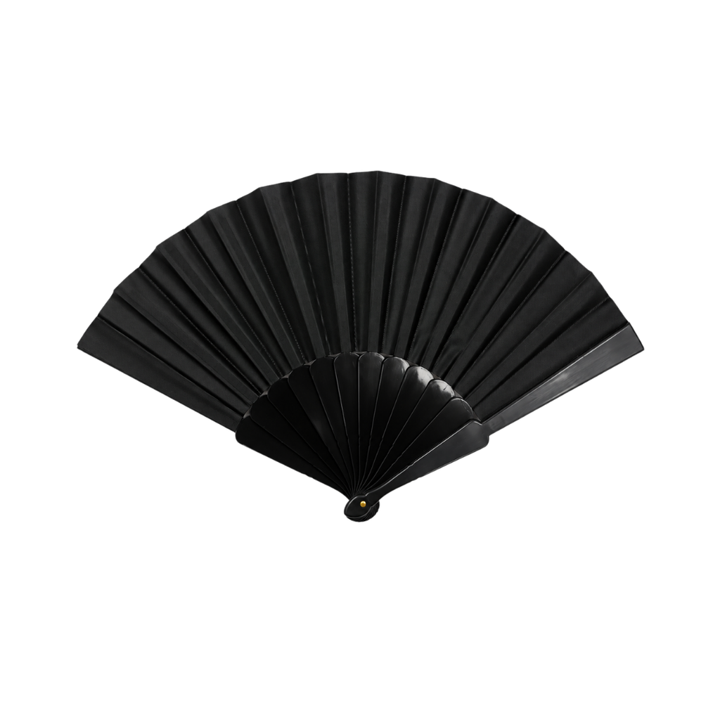 ABANICO, PLÁSTICO, NEGRO, 42*23 cm, TRADICIONAL DE MANO