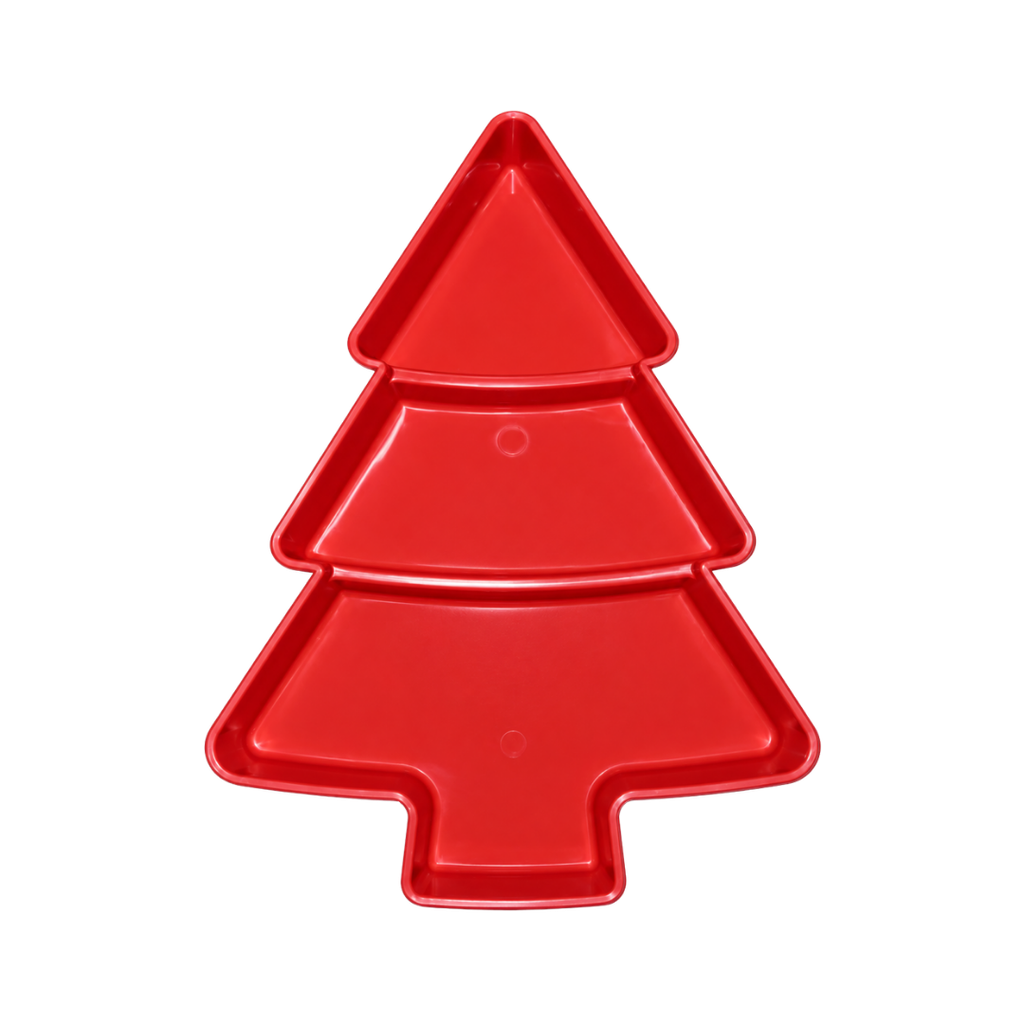 BOQUITEROS, PLÁSTICO, ROJO, 25.4*18.3 cm, forma de árbol con 3 espacios