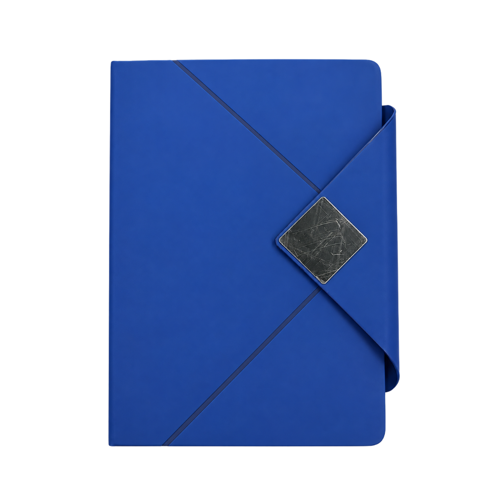 LIBRETA, PU, AZUL OSCURO, 14,8 x 21 cm, Dosier 80 hojas de 70 g. a líneas