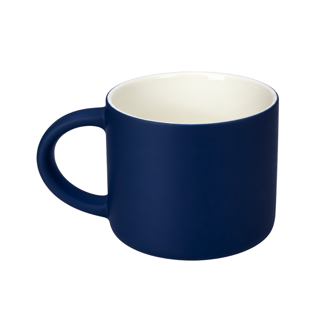TAZA, CERÁMICA, AZUL OSCURO, 16 oz, SOFT TOUCH TROLL INTERIOR BLANCO