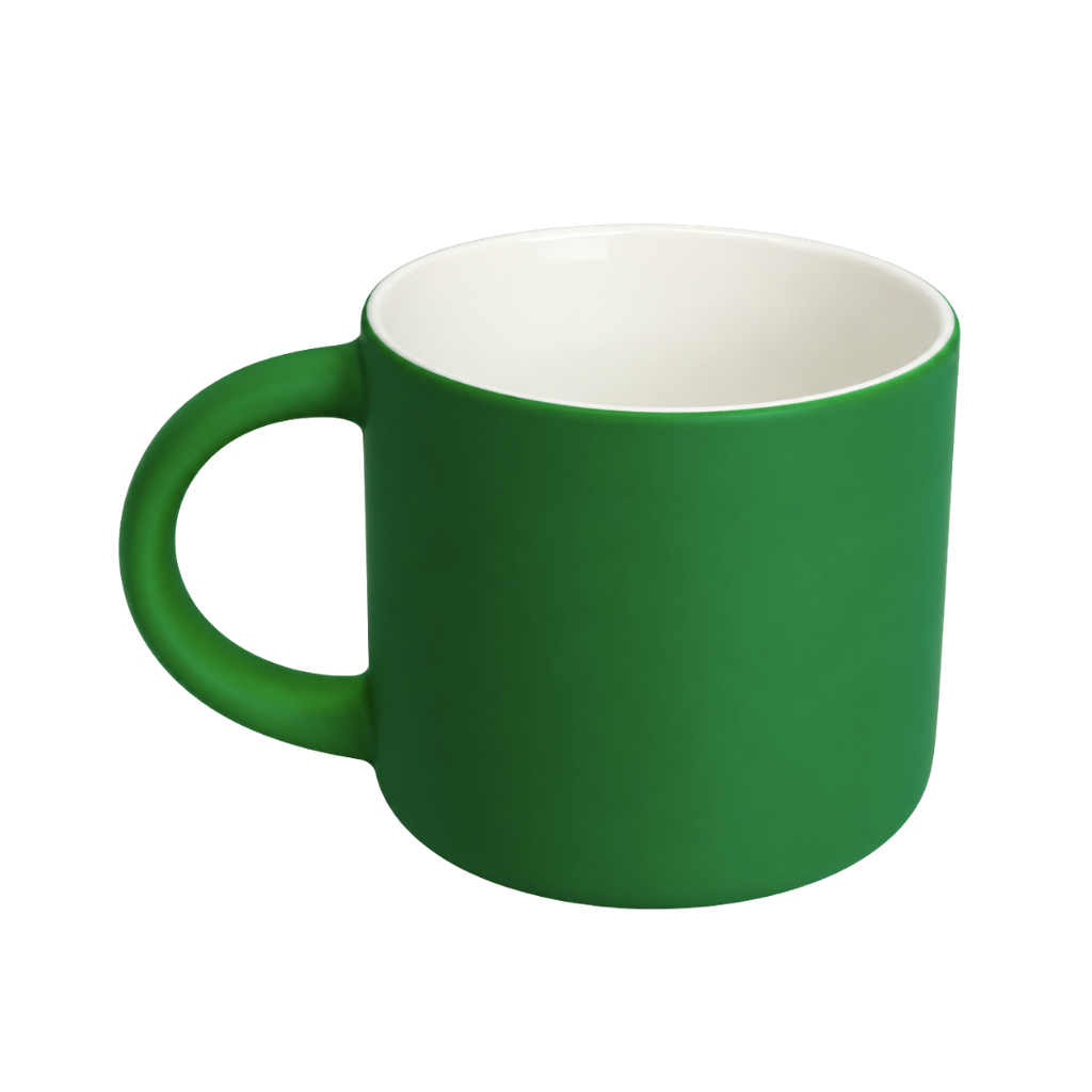 TAZA, CERÁMICA, VERDE, 16 oz, SOFT TOUCH TROLL INTERIOR BLANCO.
