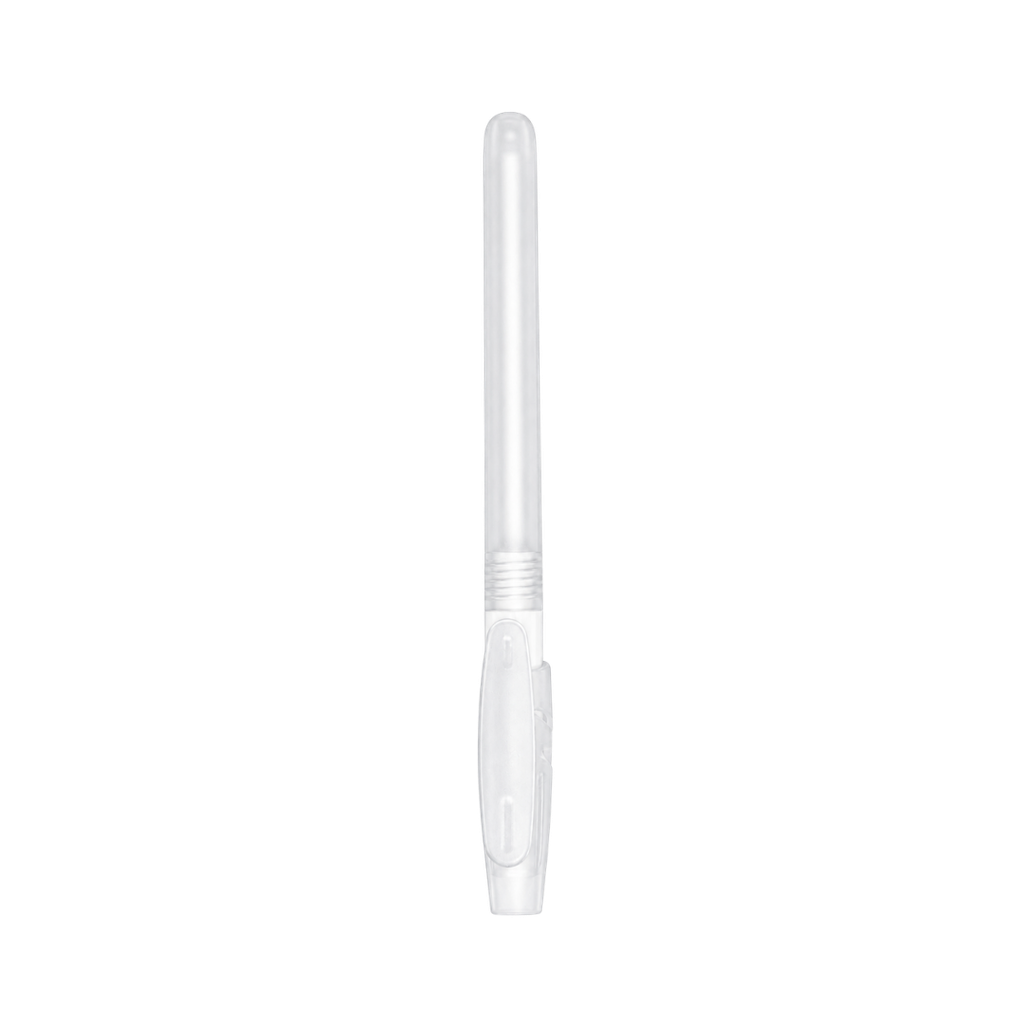 lapiceros, plástico, blanco, 12.5 centimetros, nevado con tapon