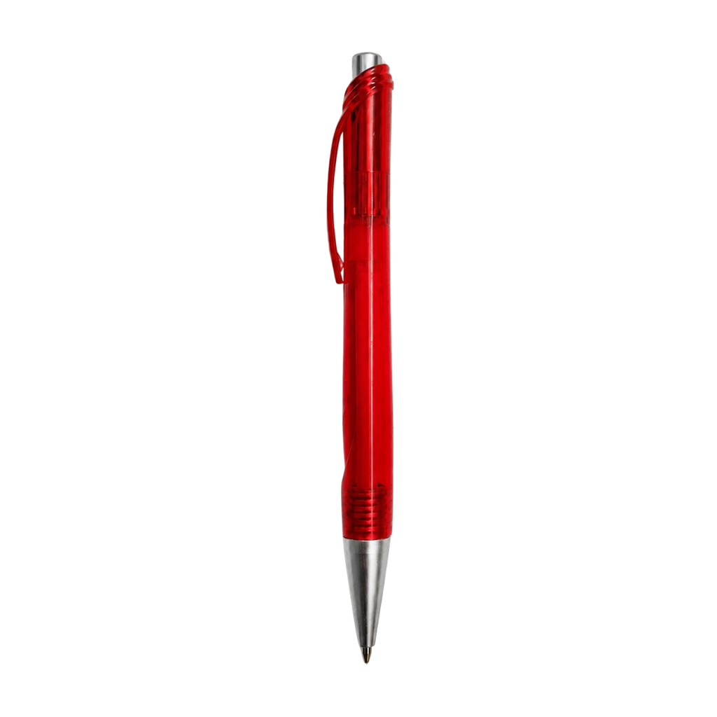 lapiceros, plástico, rojo, 14 centimetros, cristal,
