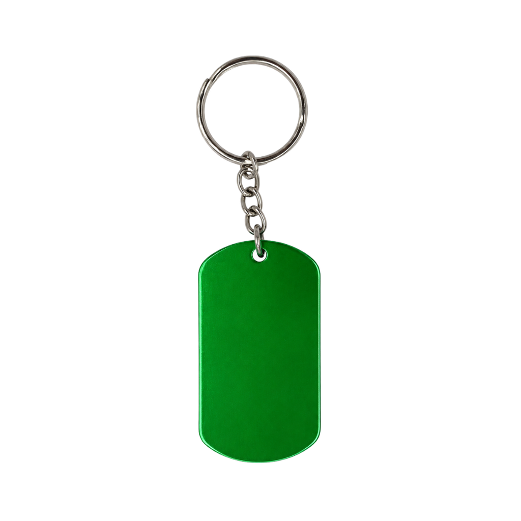 llaveros, aluminio, verde, 5*2.9cm centimetros, tipo placa