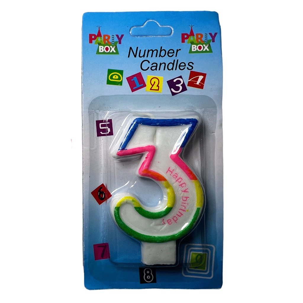candela party orilla, , color arcoiris,  , numero 3
