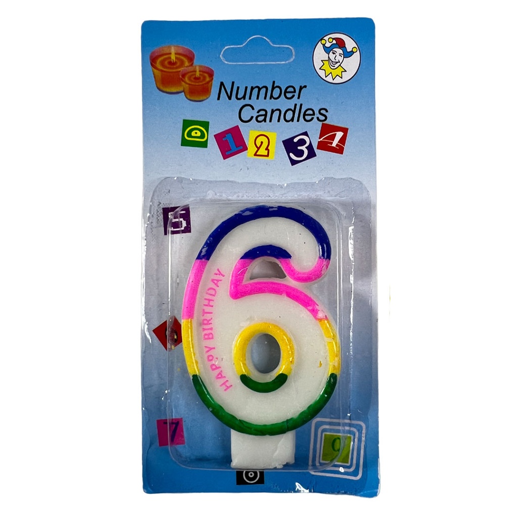 candela party orilla, , color arcoiris,  , numero 6