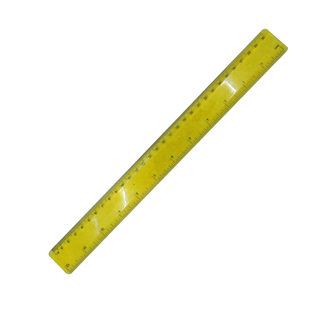regla, plástico, amarillo, 30 centimetros, flexible, fosforecente