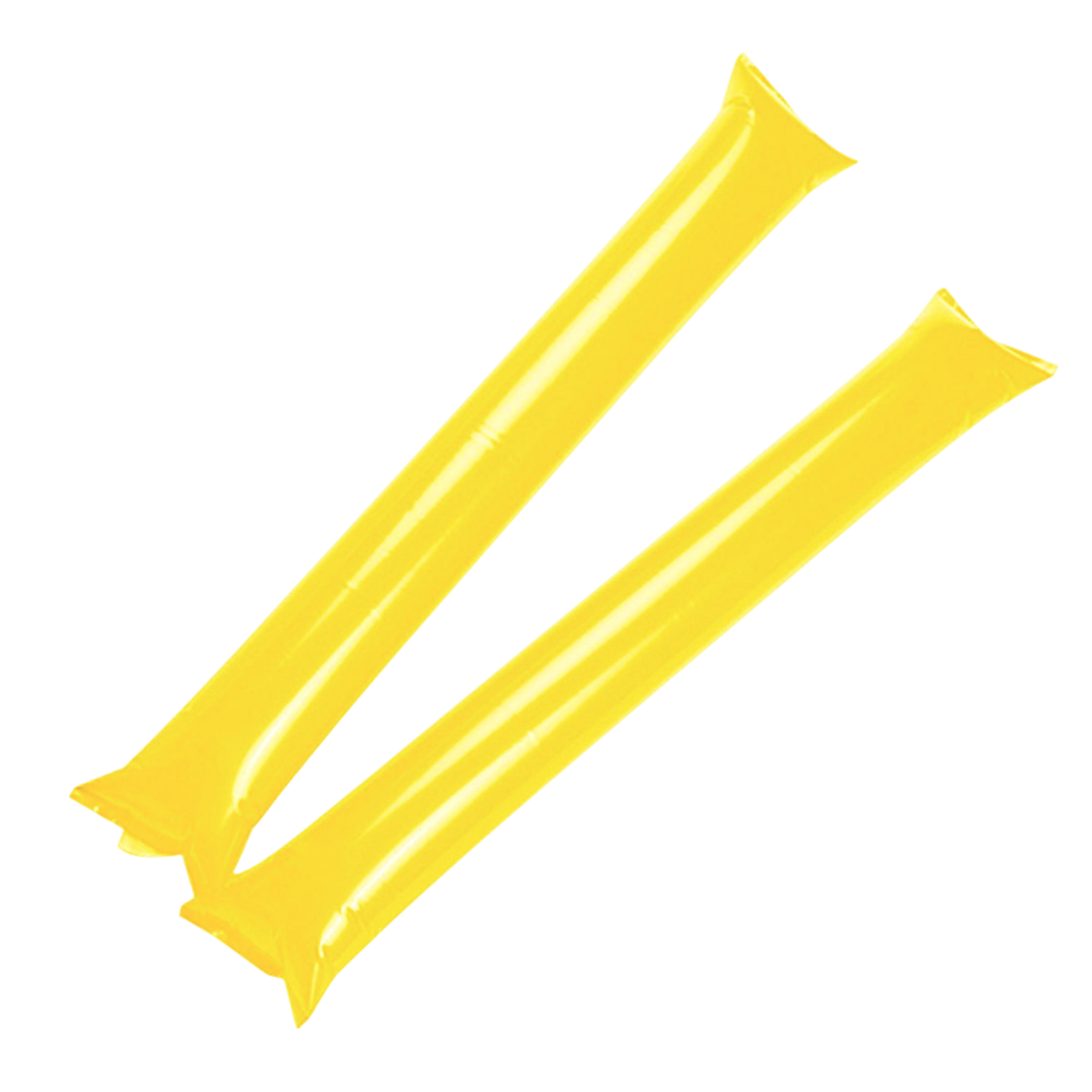 set de 2 pcs aplaudidor, inflable plastico, amarillo, 8 mic 60*10 , cm