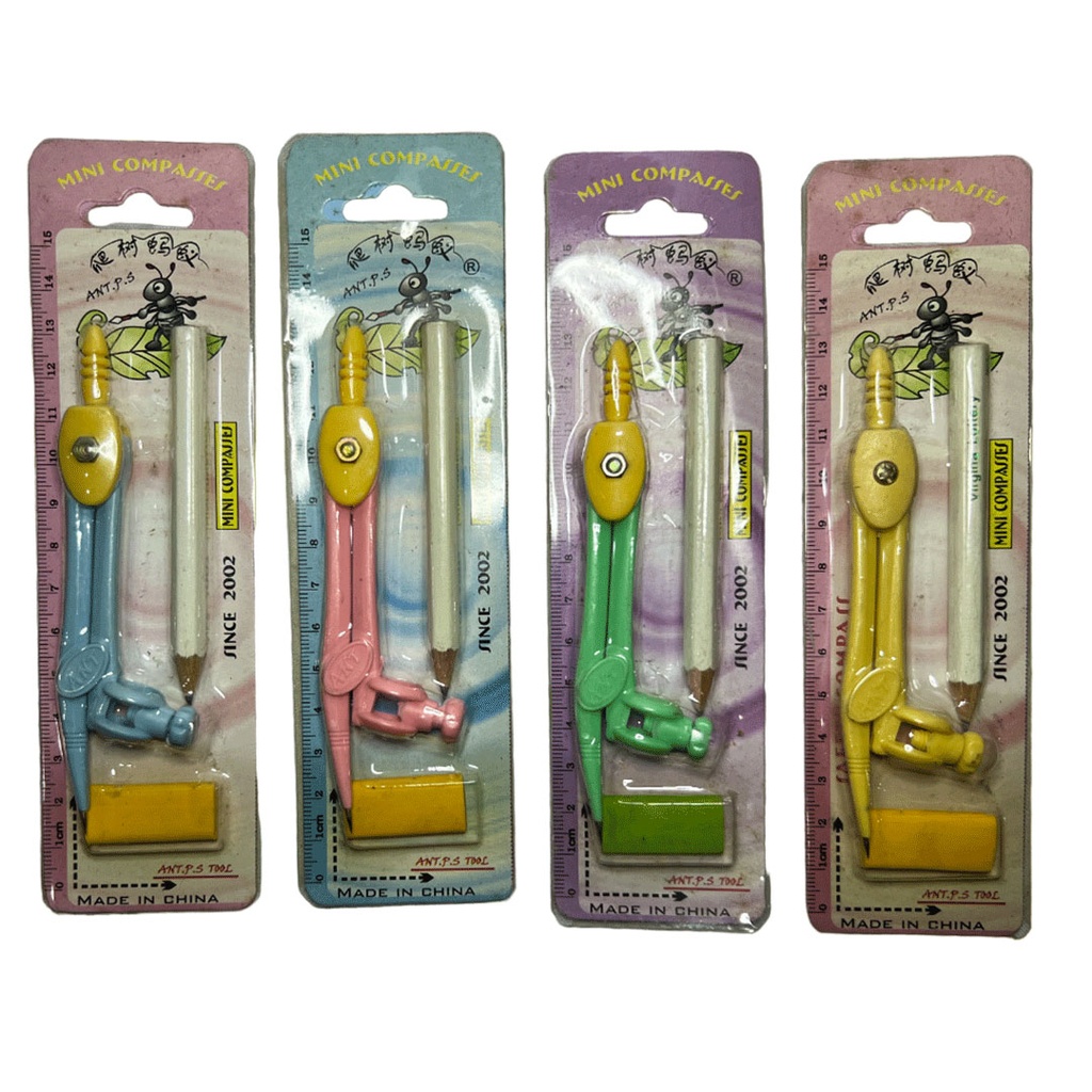 compas con lapiz y borrador blister