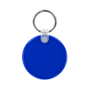 llavero redondo, pvc, azul reflex, 5*0.3 centimetros, de grosor
