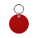 llavero redondo, pvc, rojo, 5*0.3 centimetros, de grosor
