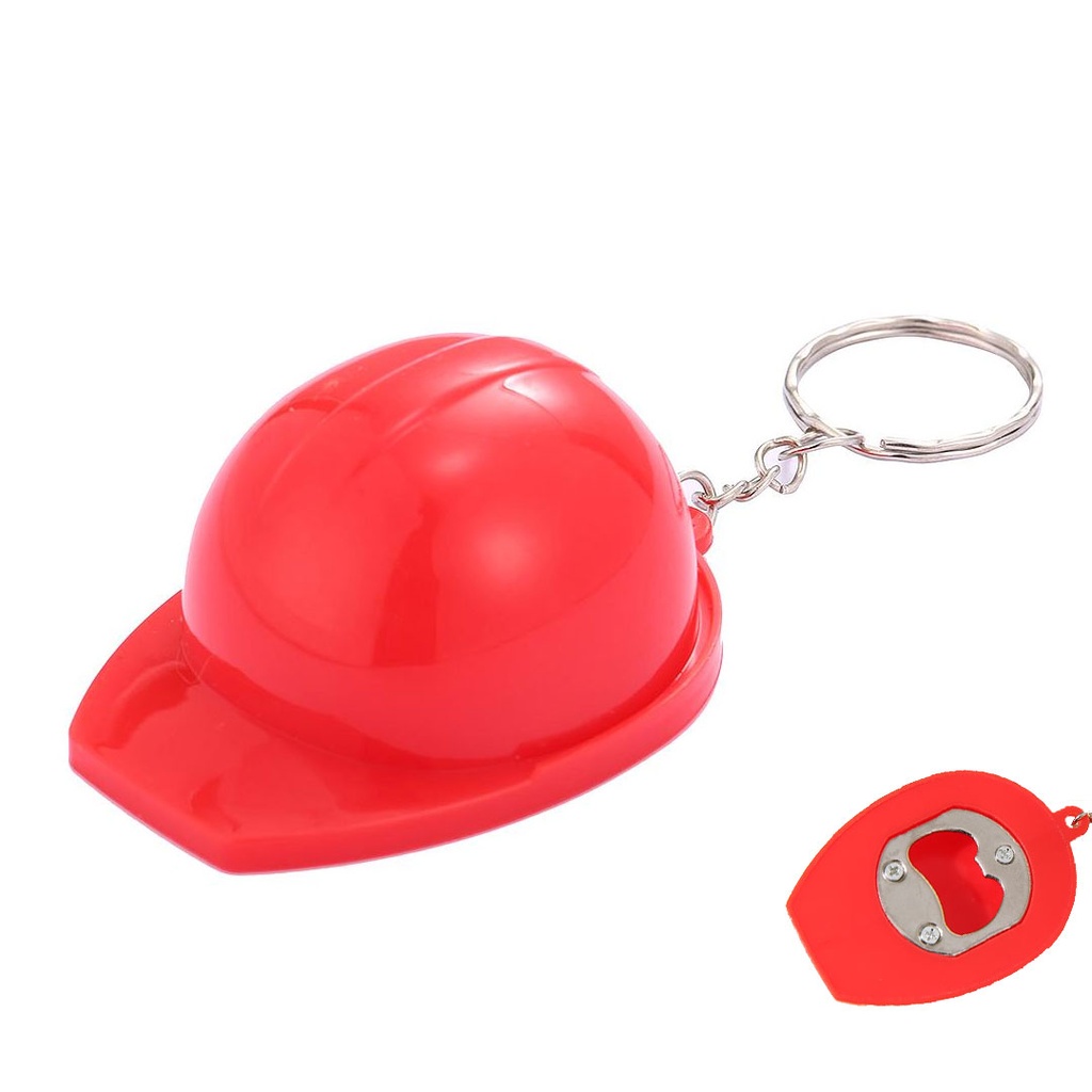 llavero destapador, , rojo, forma de casco , de seguridad 4.4*5.5*2.5