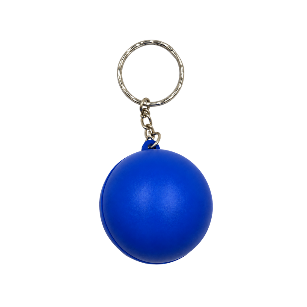 llaveros, poliuretano, azul, 4 centimetros, en forma de pelota